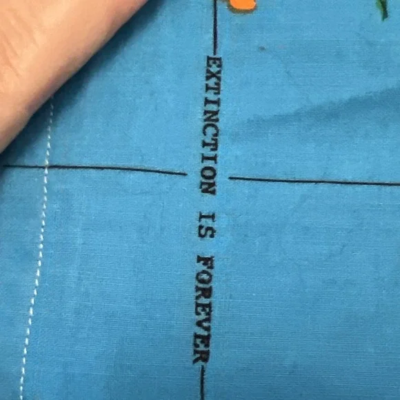 Vintage Wild Animal Safari Jungle Endangered Extinction Pair Pillowcases Blue - Picture 3 of 9